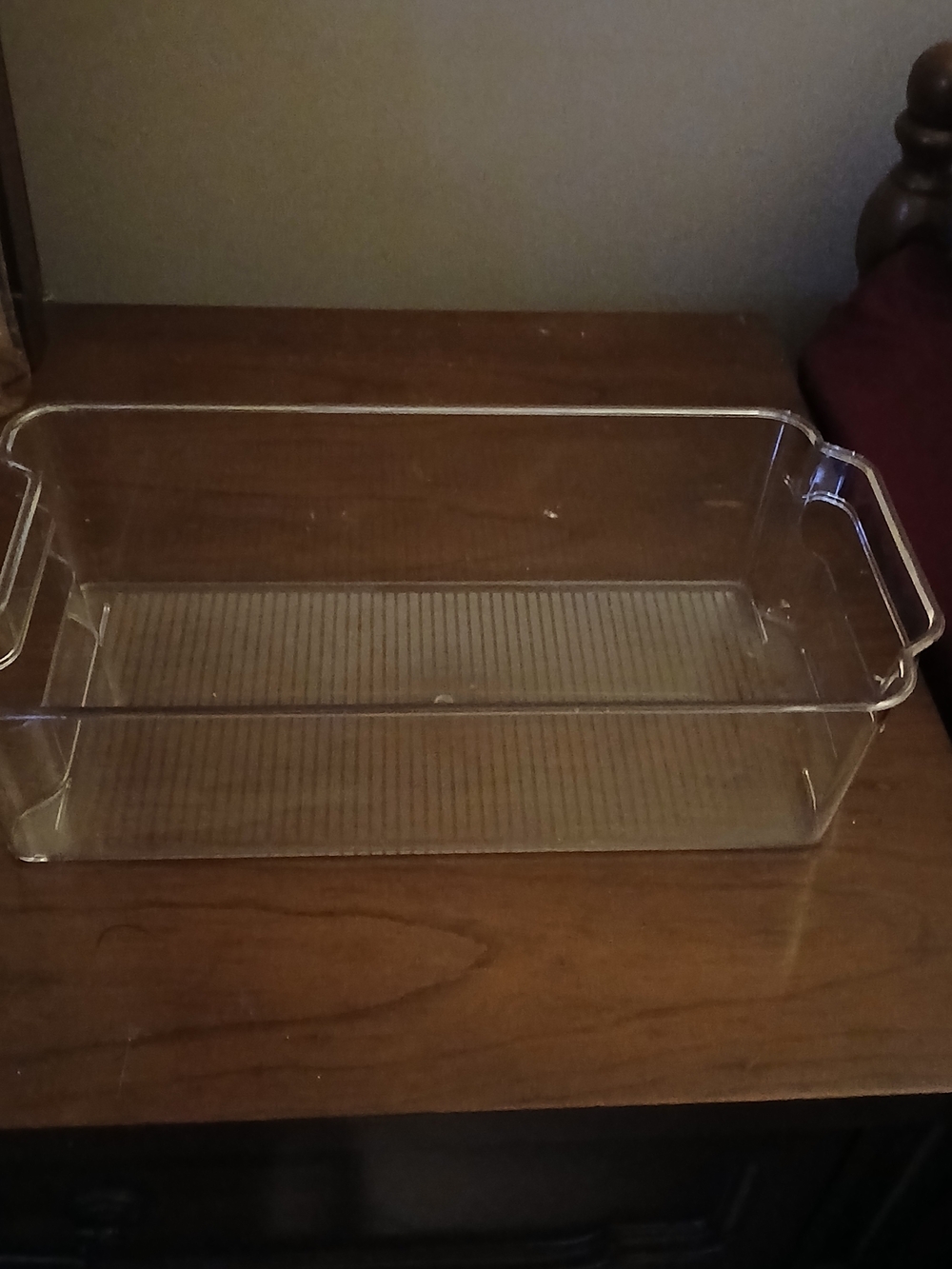 Clear Rectangular Plastic Storage Bin with Handles
